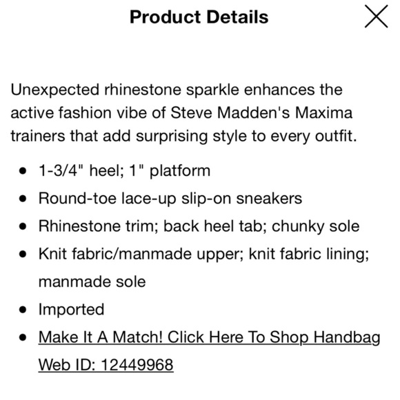 Steve Madden Maxima Rhinestone embellished sneaker 7.5 - Picture 12 of 13